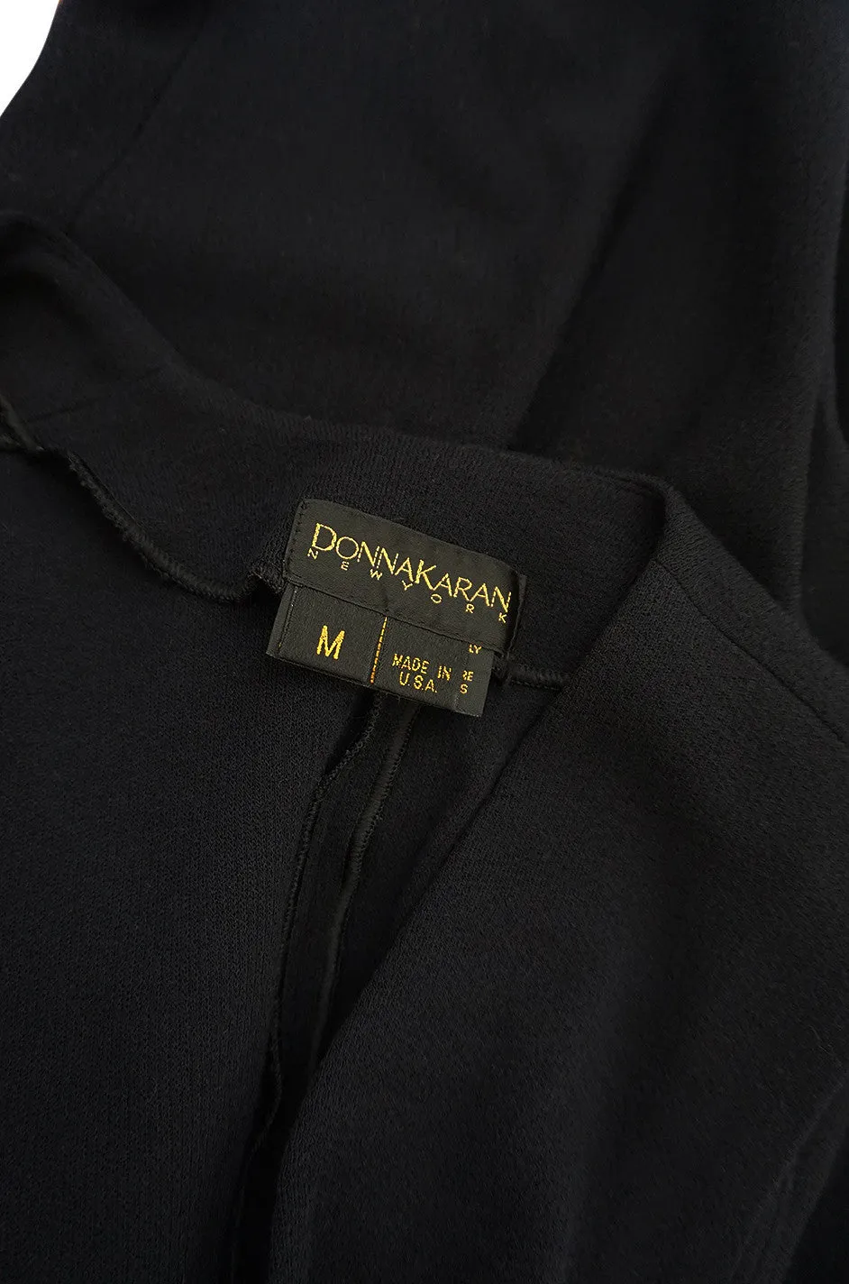 1980s Donna Karan Plunging Stretch Stirrup Pant Jumpsuit
