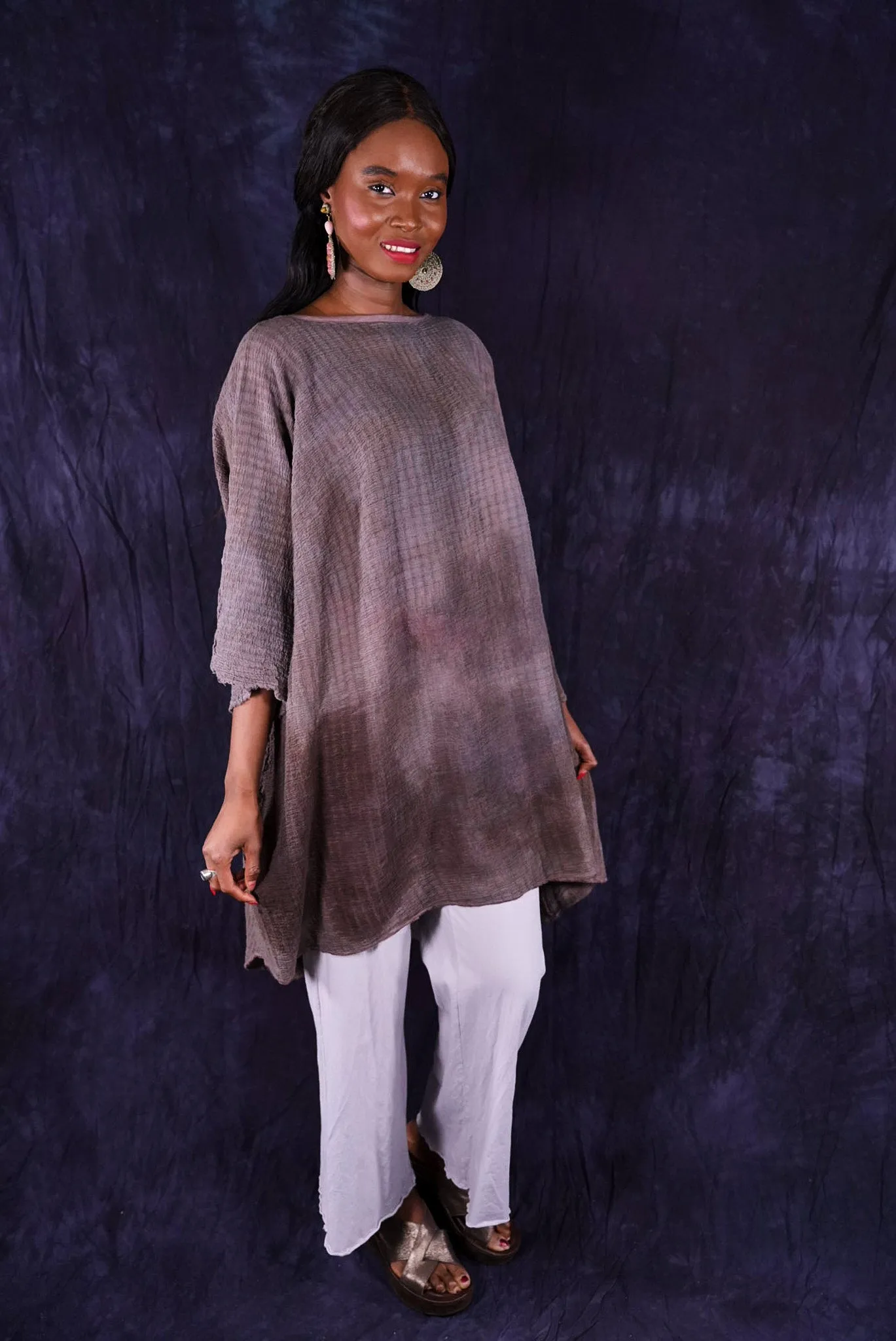 2282 Hand Dyed Ana Tunic Caverna O/S