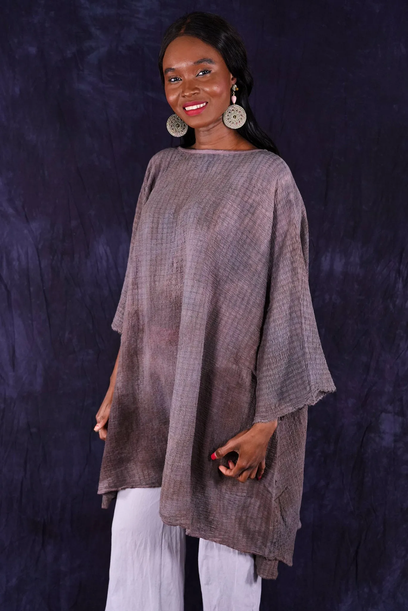 2282 Hand Dyed Ana Tunic Caverna O/S