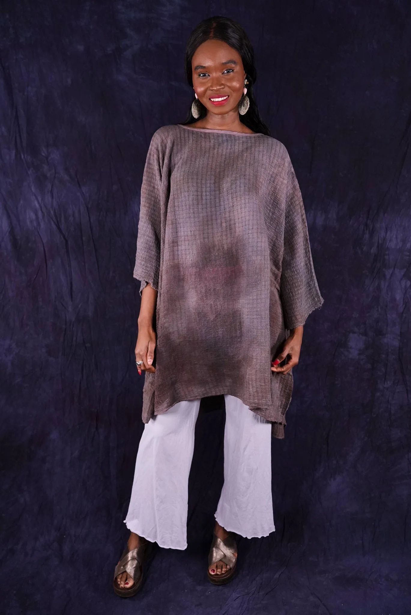 2282 Hand Dyed Ana Tunic Caverna O/S