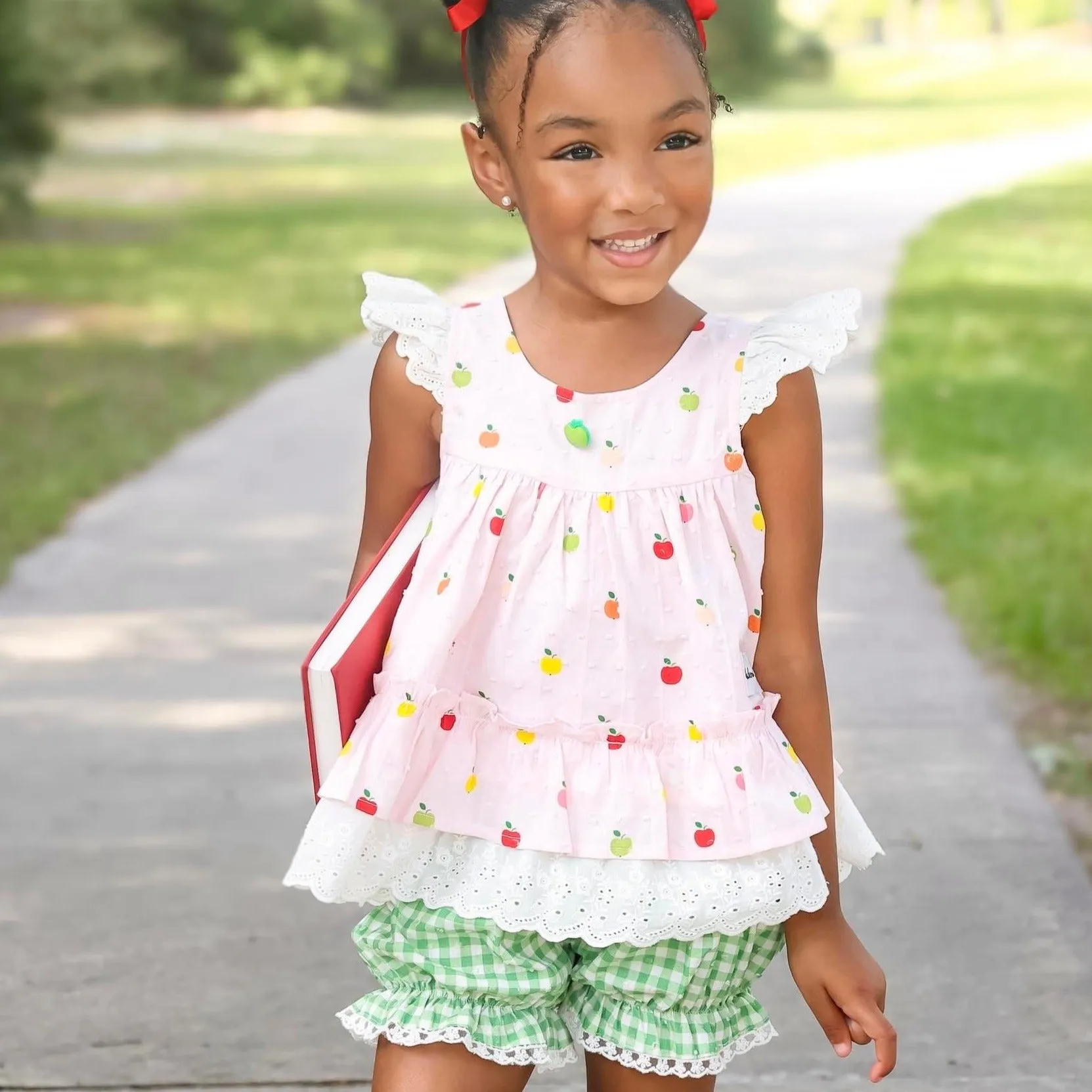 A Is for Apple: Tunic and Tunic Sets with Green Shorties (SIZE 8, 14 and 16 ONLY)