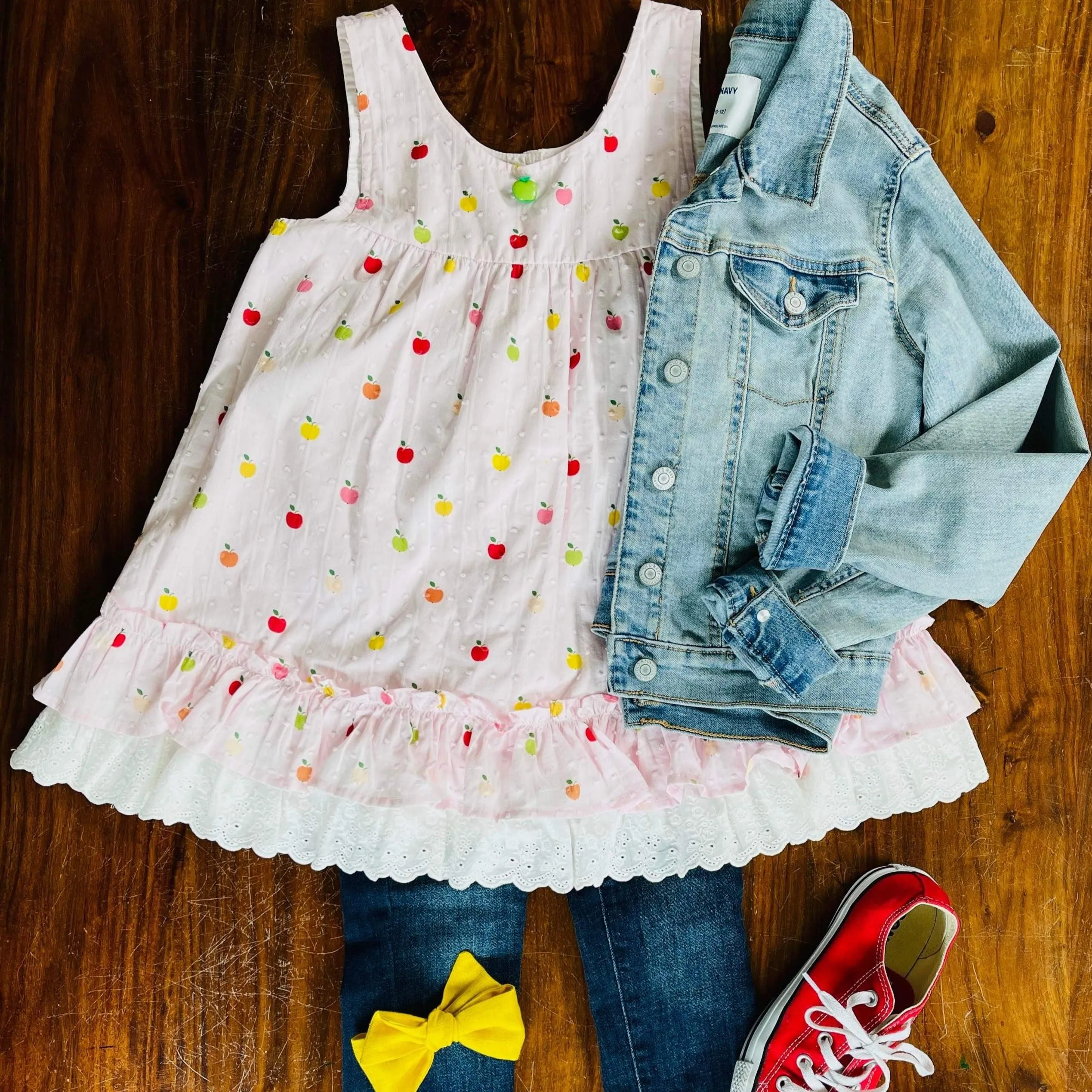 A Is for Apple: Tunic and Tunic Sets with Green Shorties (SIZE 8, 14 and 16 ONLY)