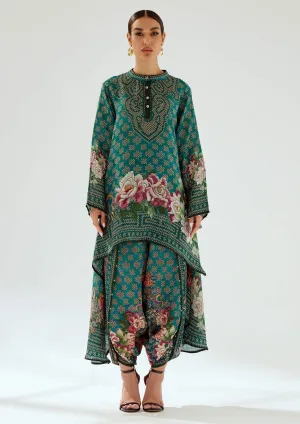 Aafreen teal flared tunic