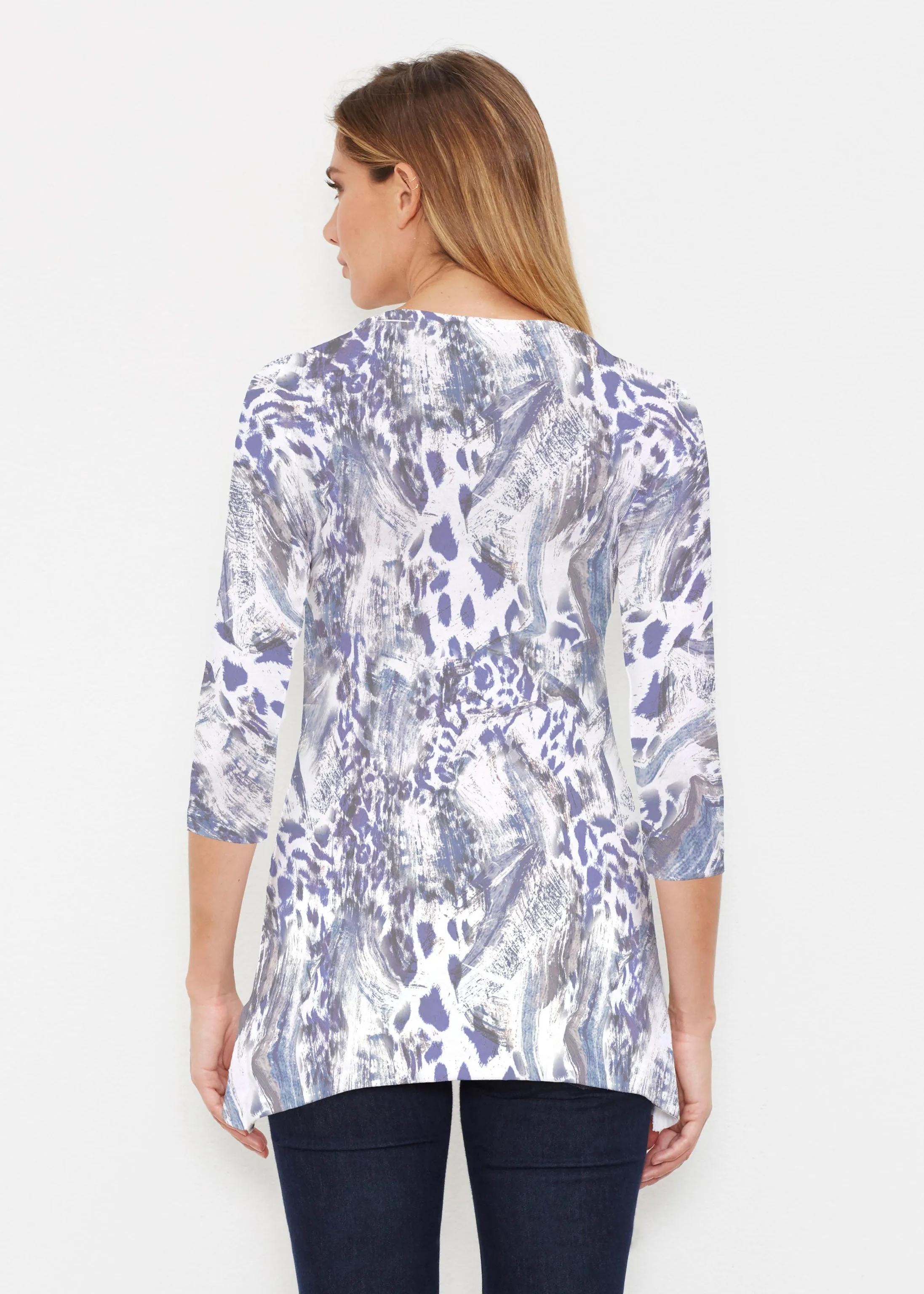 Abstract Leopard (7647) ~ Buttersoft 3/4 Sleeve Tunic