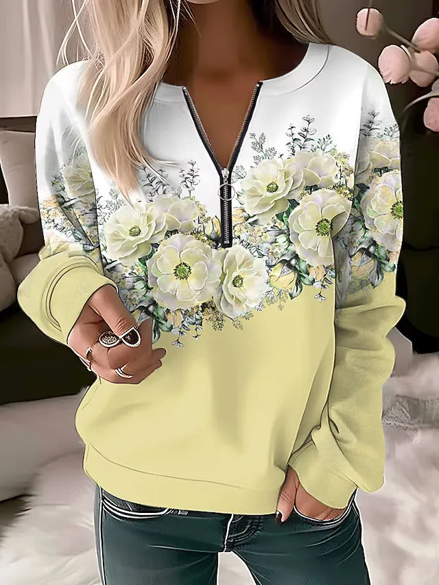 Adelaide – Stylish Floral Zip-up Sweater for Women