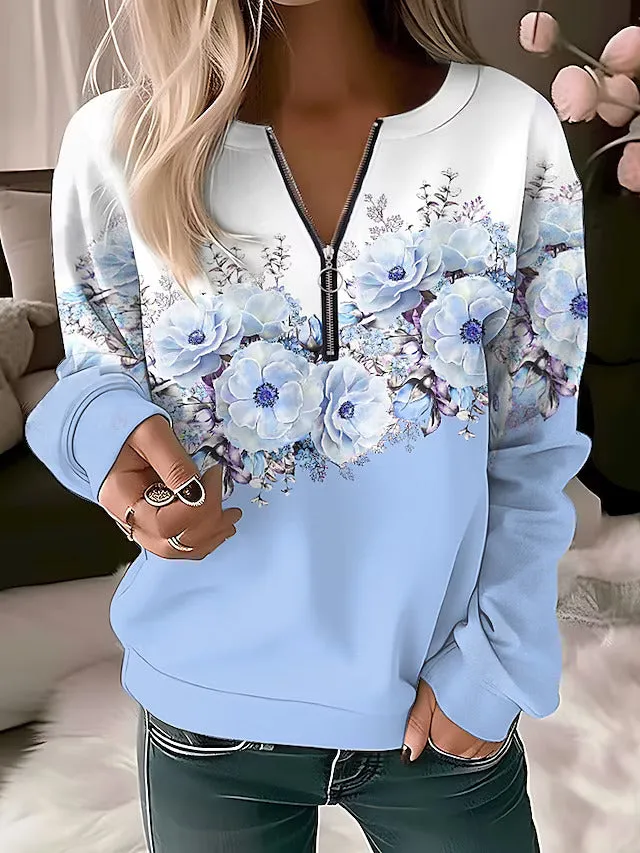 Adelaide – Stylish Floral Zip-up Sweater for Women
