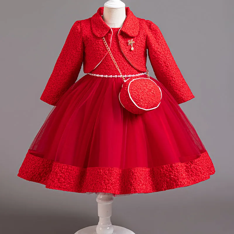 Adorable Autumn and Winter Princess Dress for Little Girls