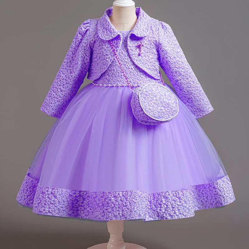 Adorable Autumn and Winter Princess Dress for Little Girls