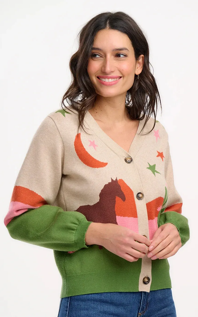 Adrian Cardigan Oatmeal Desert Cowgirl