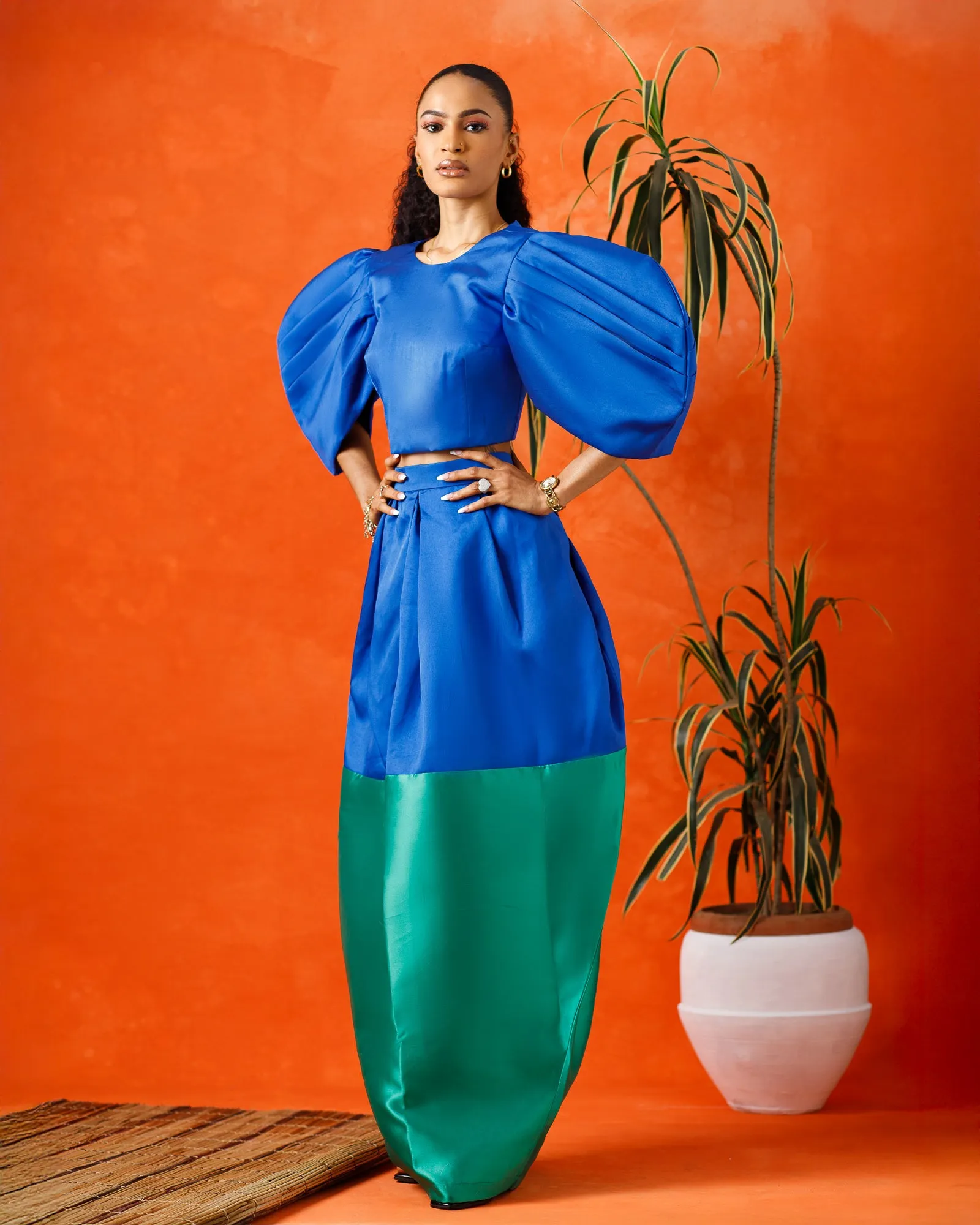 Aelia Two-Piece Set (Blue/Green)