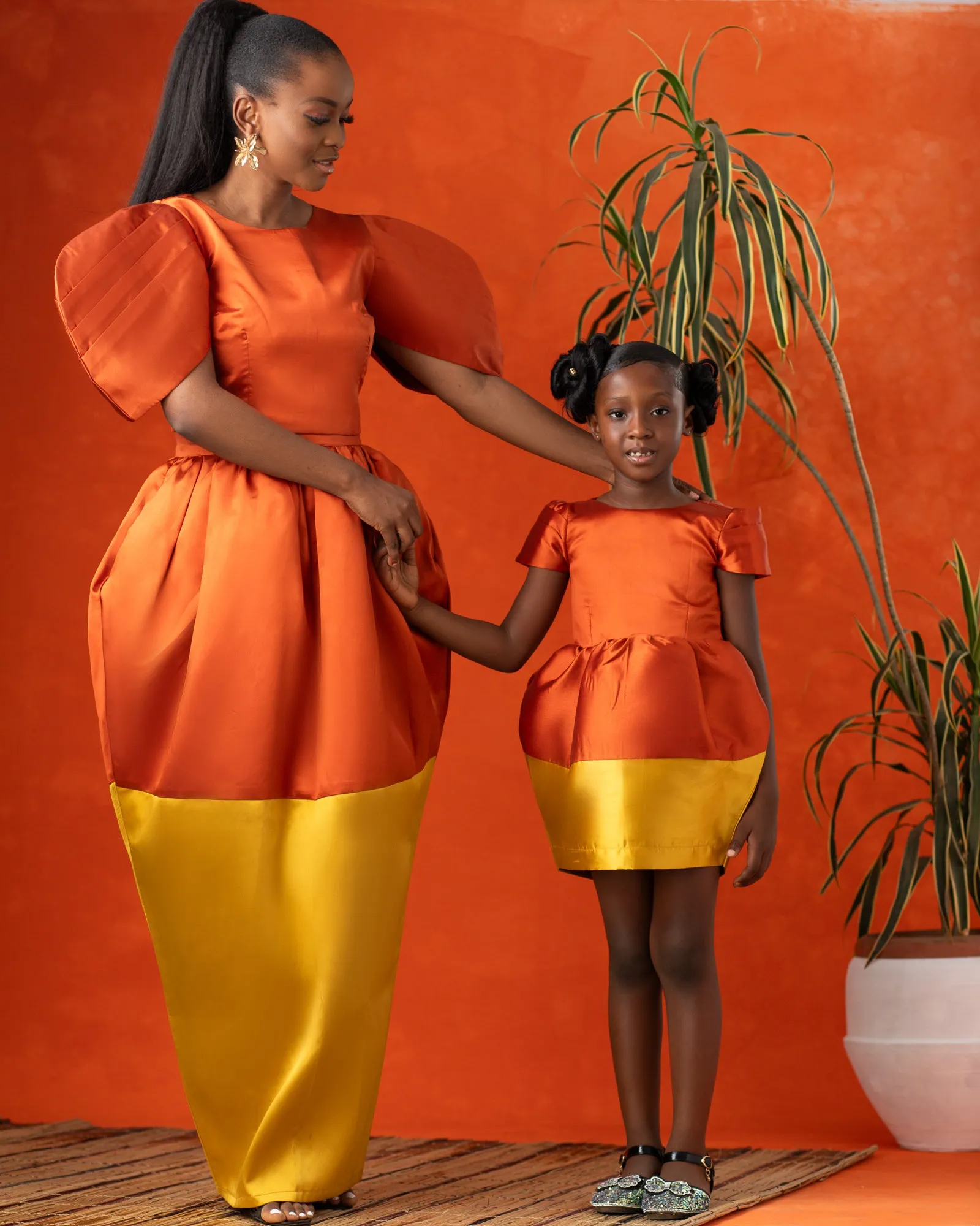 Aelia Two-Piece Set (Orange/Mustard)