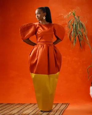 Aelia Two-Piece Set (Orange/Mustard)