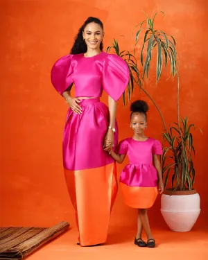 Aelia Two-Piece Set (Pink/Orange)