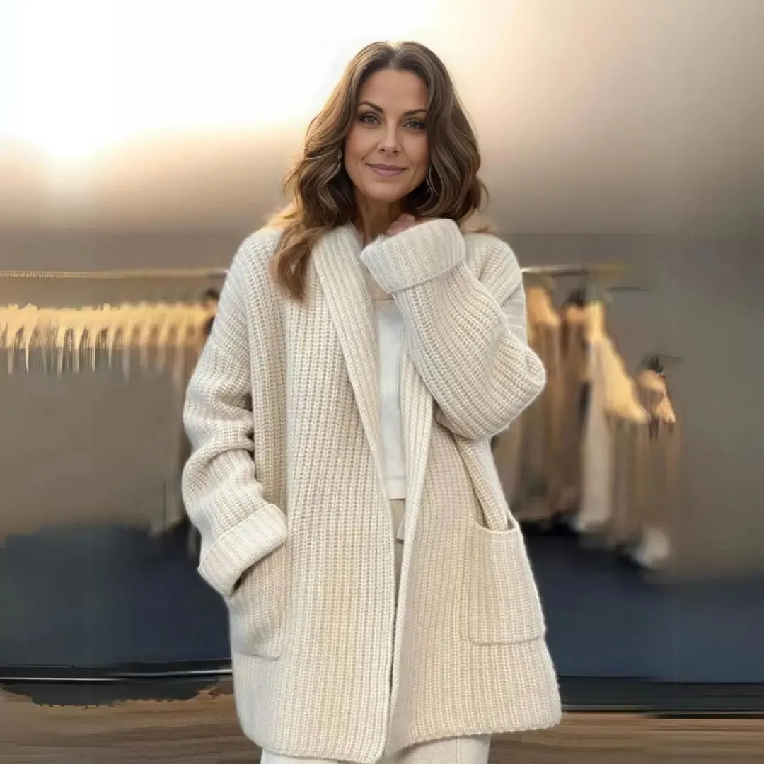 Alberta - Warm Elegance for Every Season Woman's Long Cardigan
