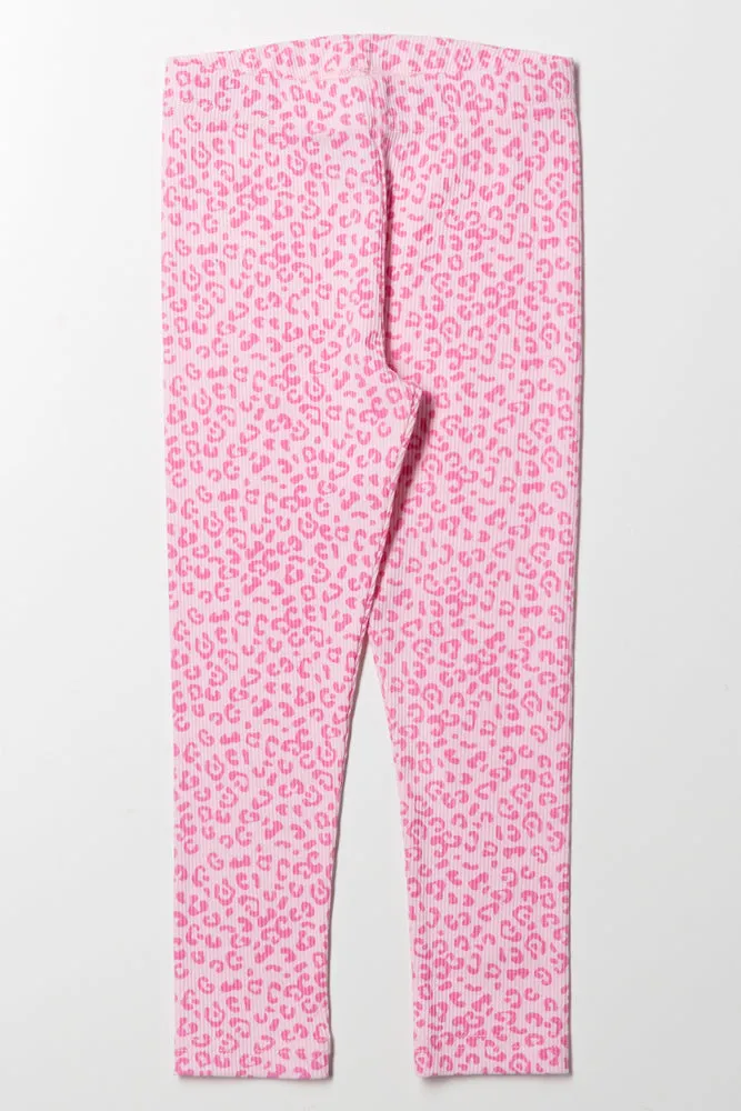 Animal Leggings Light Pink