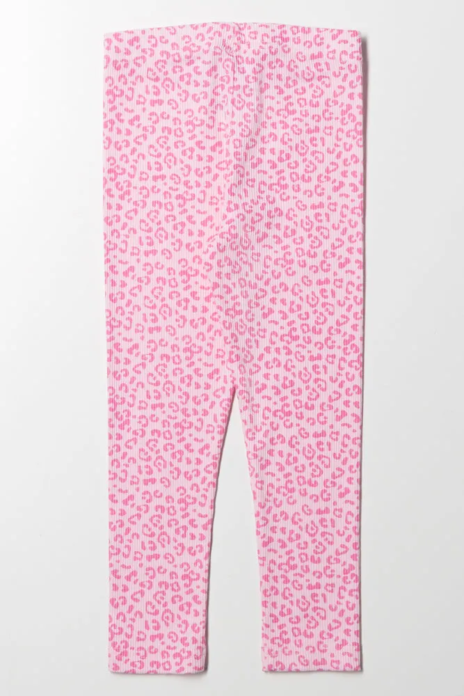 Animal Leggings Light Pink