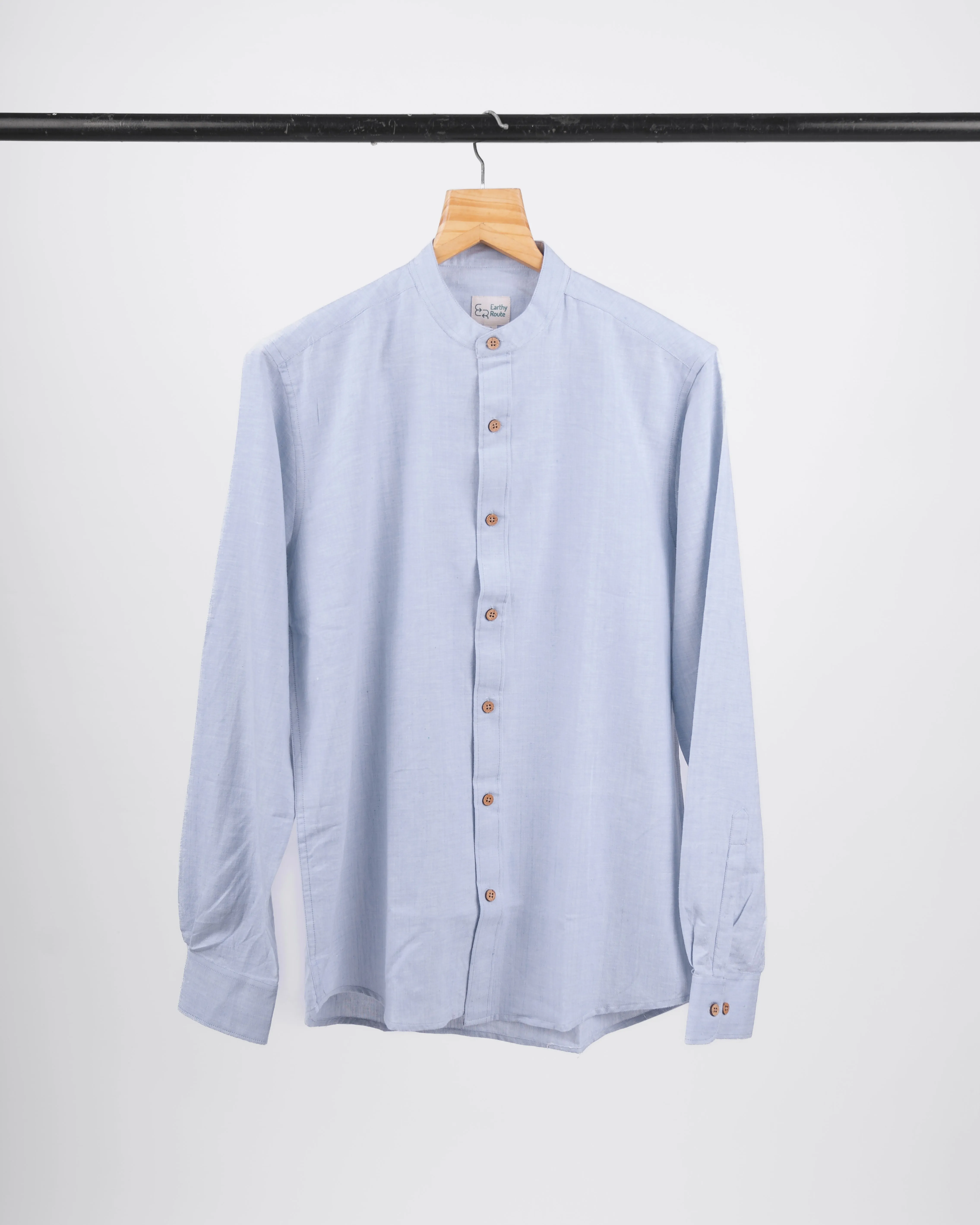 Aqua Mist · Mandarin Collar Shirt