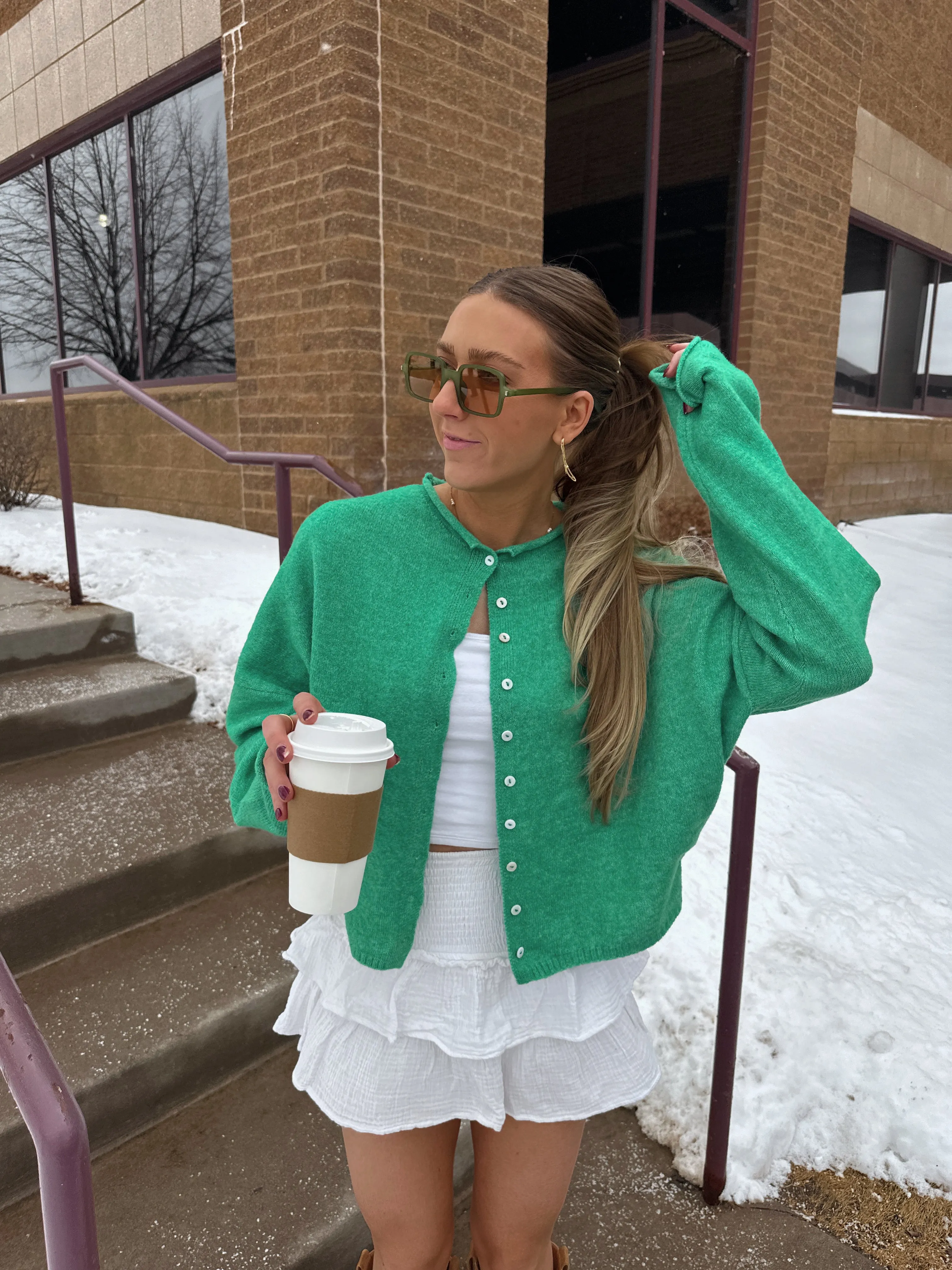 Ashtyn Cardigan - Kelly Green