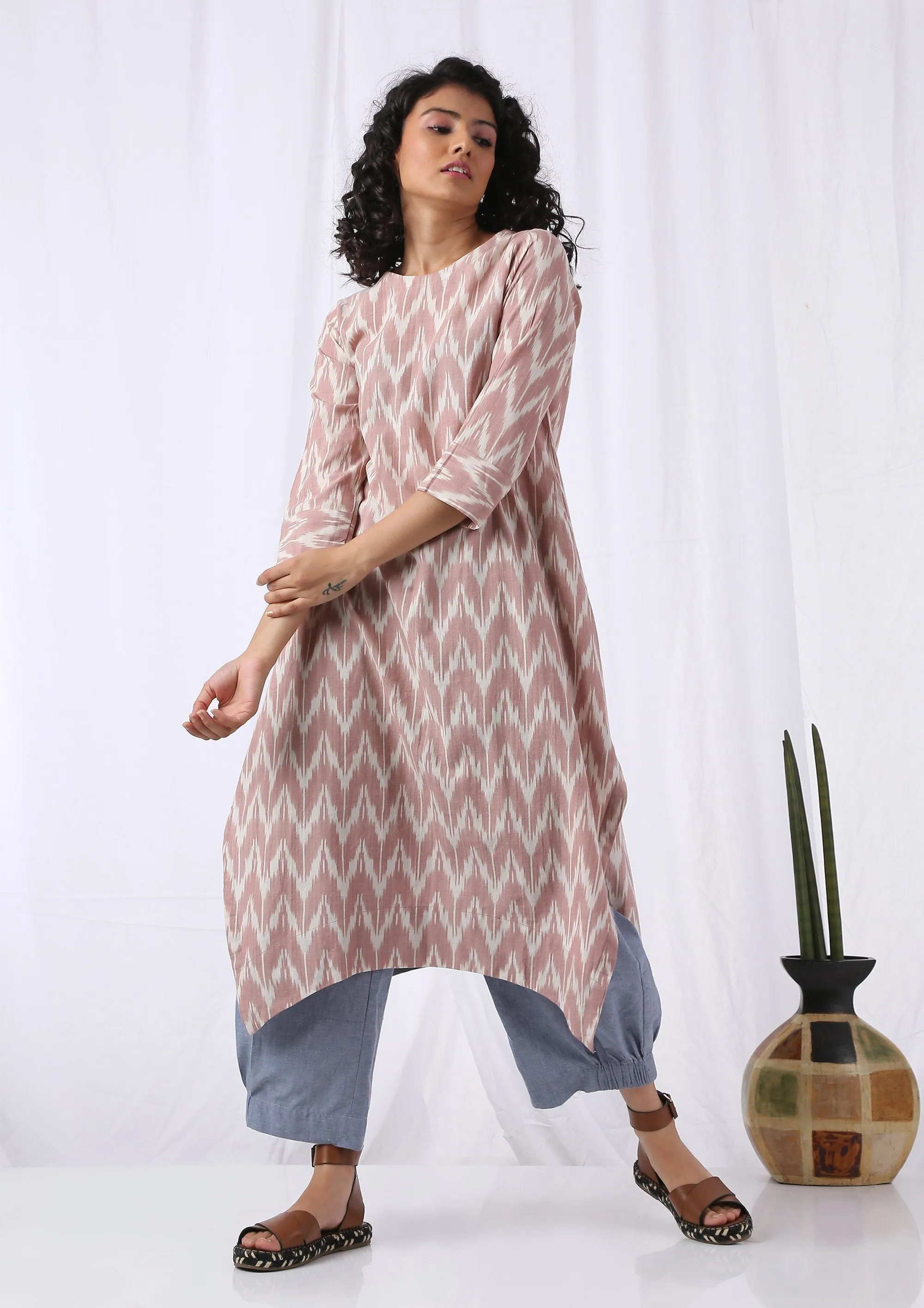 ASYMMETRICAL IKAT TUNIC