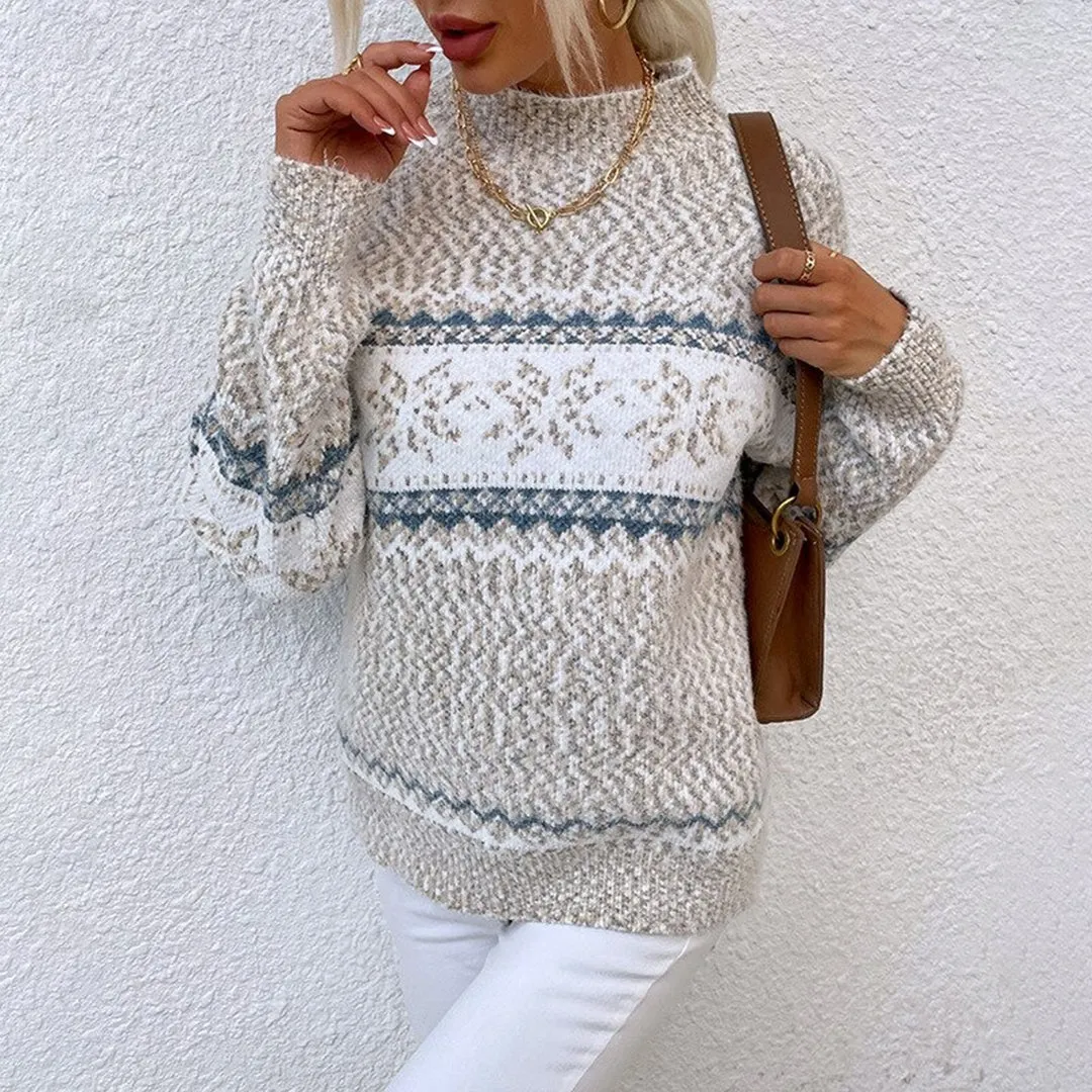 Aurora – Cozy Snowflake Winter Sweater for Women