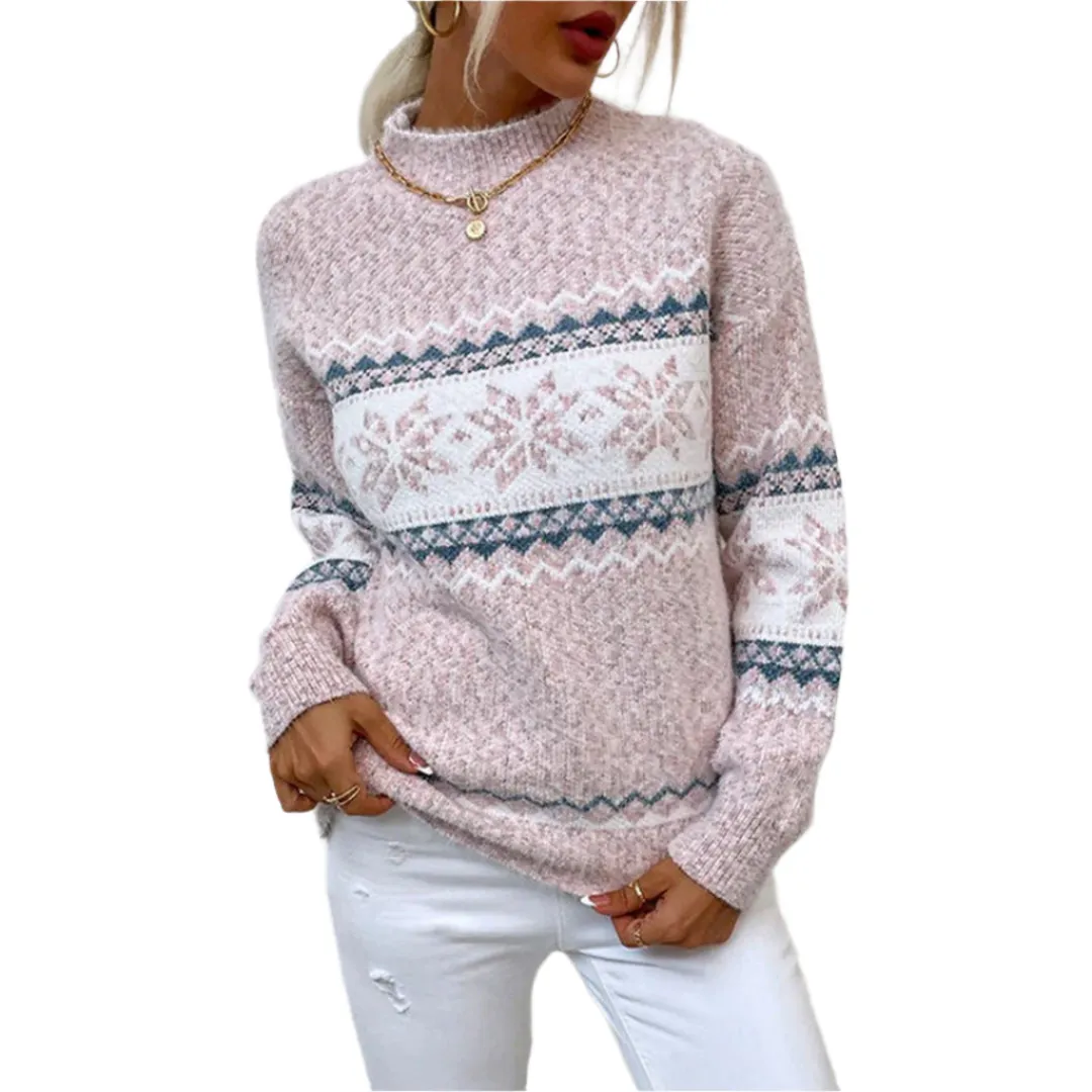 Aurora – Cozy Snowflake Winter Sweater for Women