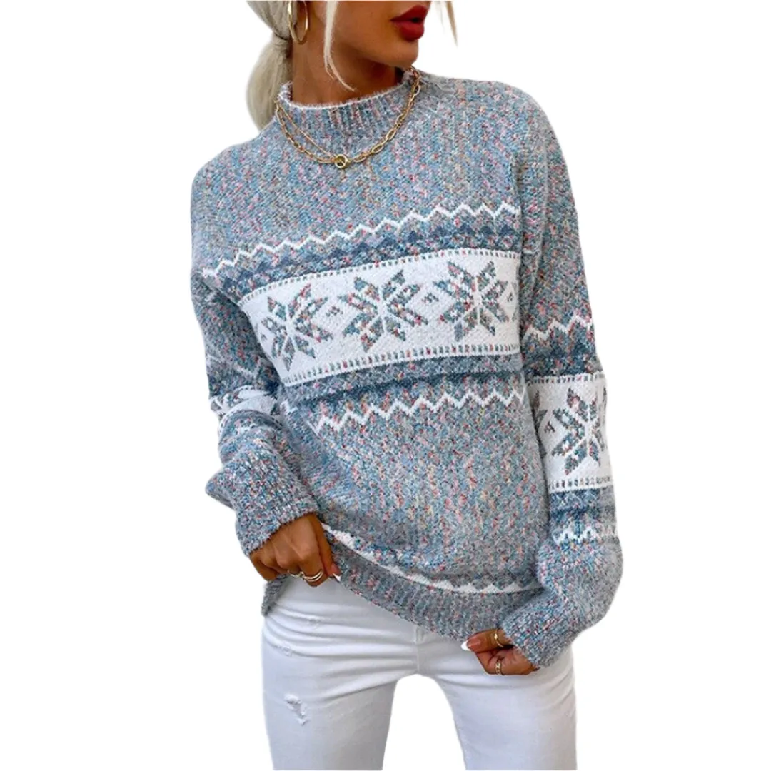 Aurora – Cozy Snowflake Winter Sweater for Women