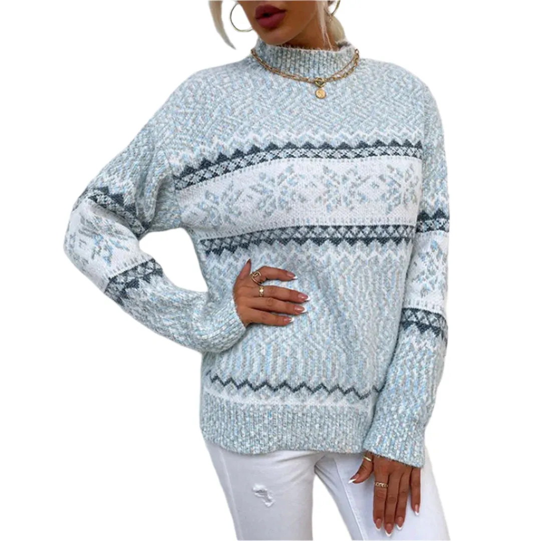 Aurora – Cozy Snowflake Winter Sweater for Women
