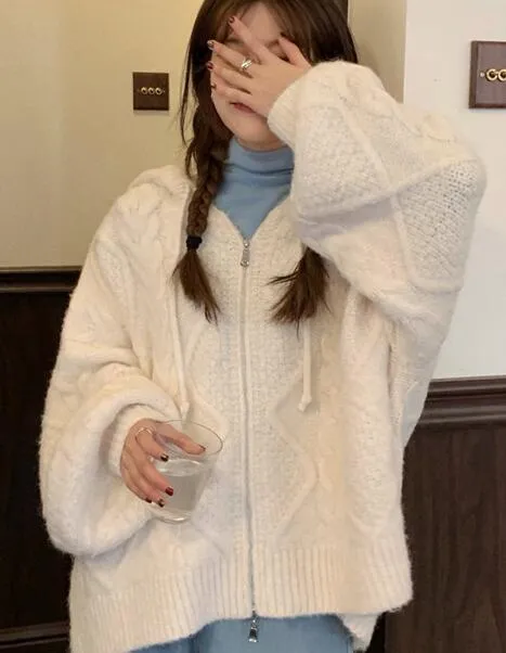 Autumn Winter Oversize Knitted Casual Cardigan