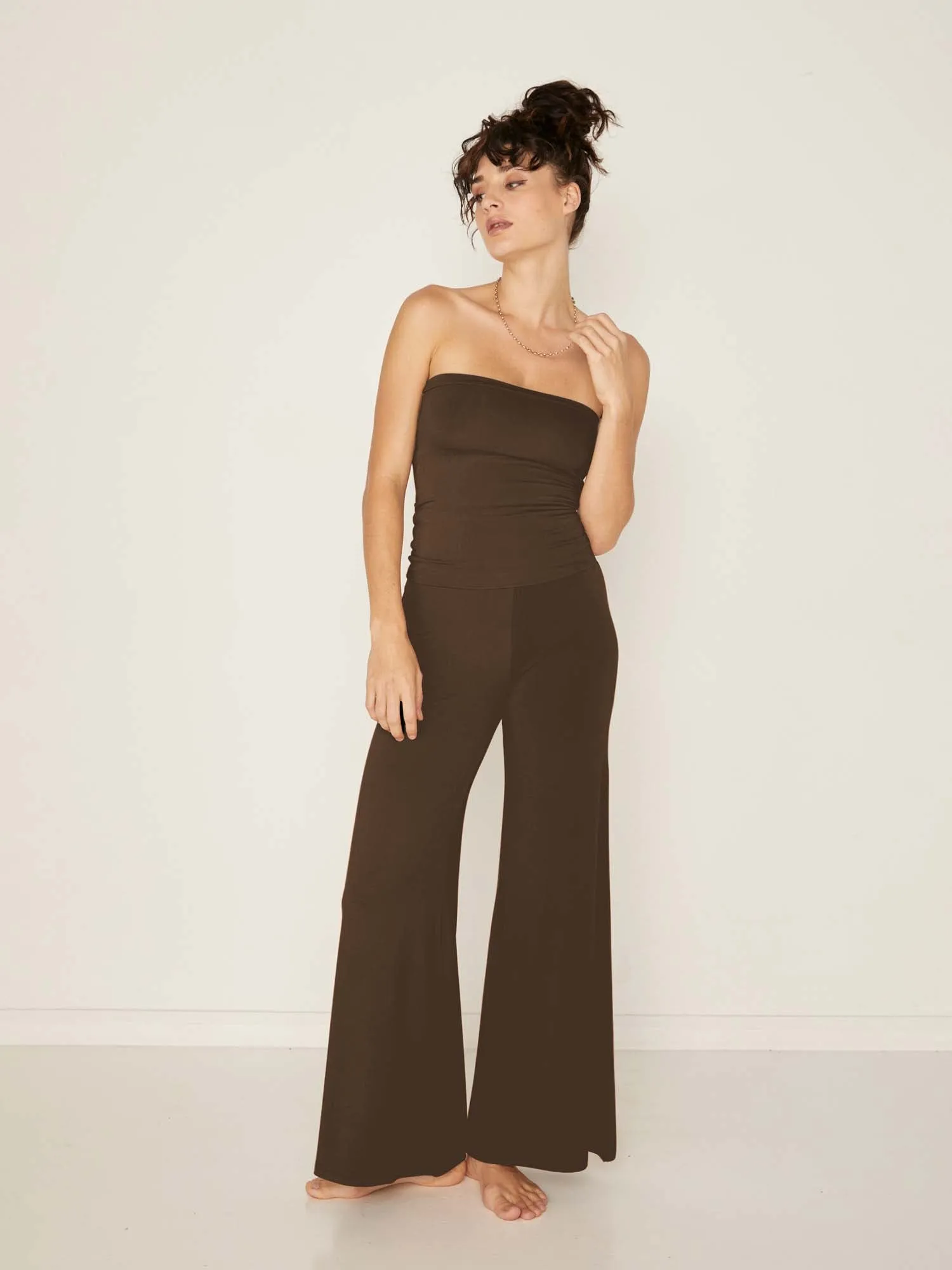 Bamboo Palazzo Pant 2.0 - Cocoa