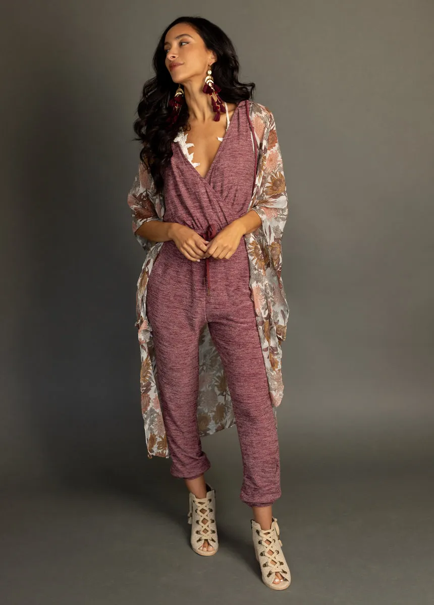Baylee Jumpsuit in Heather Plum