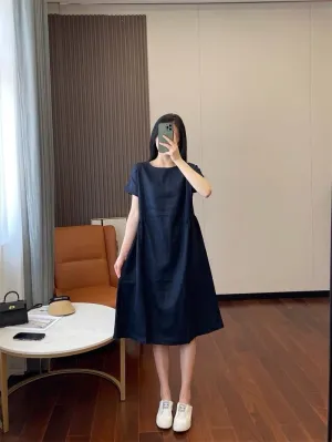 Black Capris Short Sleeve Tee Dress