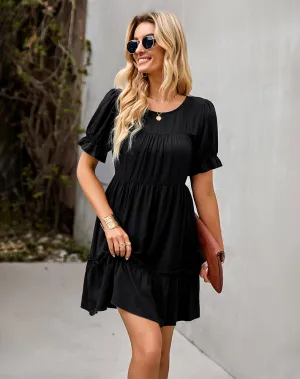 Black Fit And Flare Mini Dress