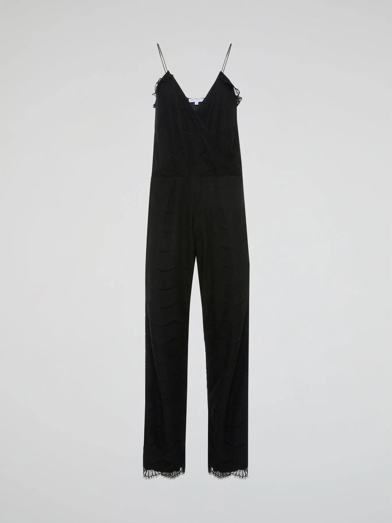 Black Lace Trim Jumpsuit
