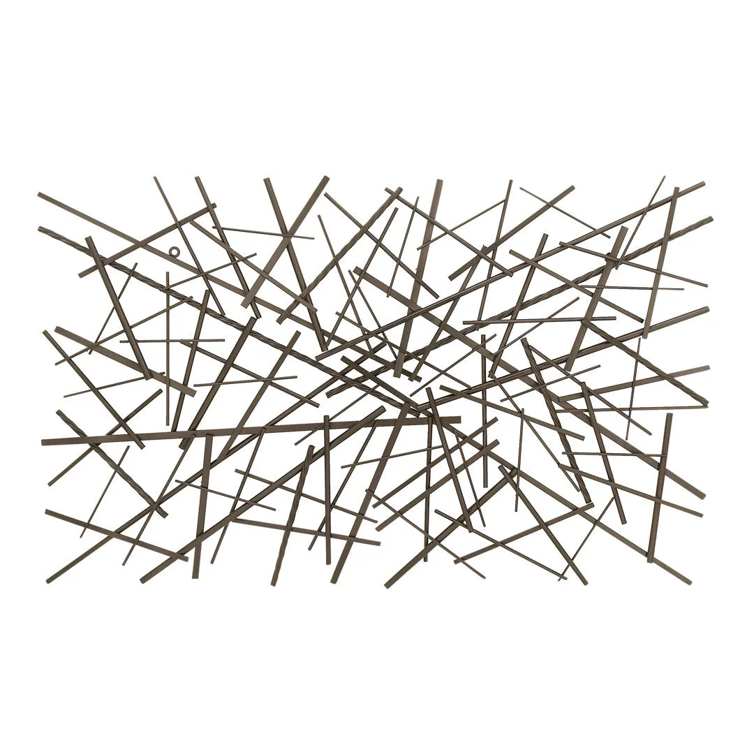 Black Metal Overlapping Lines Geometric Home Wall Decor Mercury Row®
