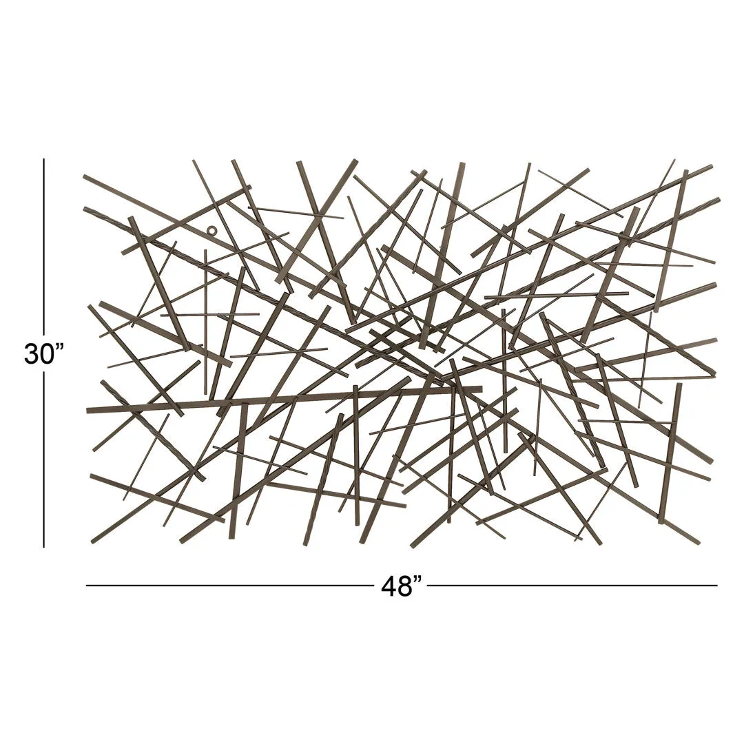 Black Metal Overlapping Lines Geometric Home Wall Decor Mercury Row®