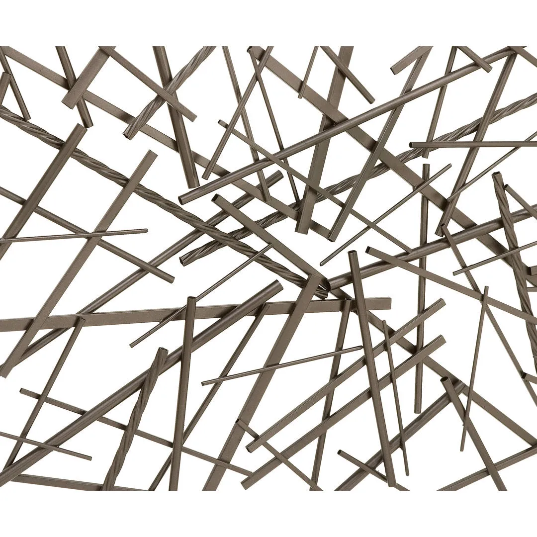 Black Metal Overlapping Lines Geometric Home Wall Decor Mercury Row®