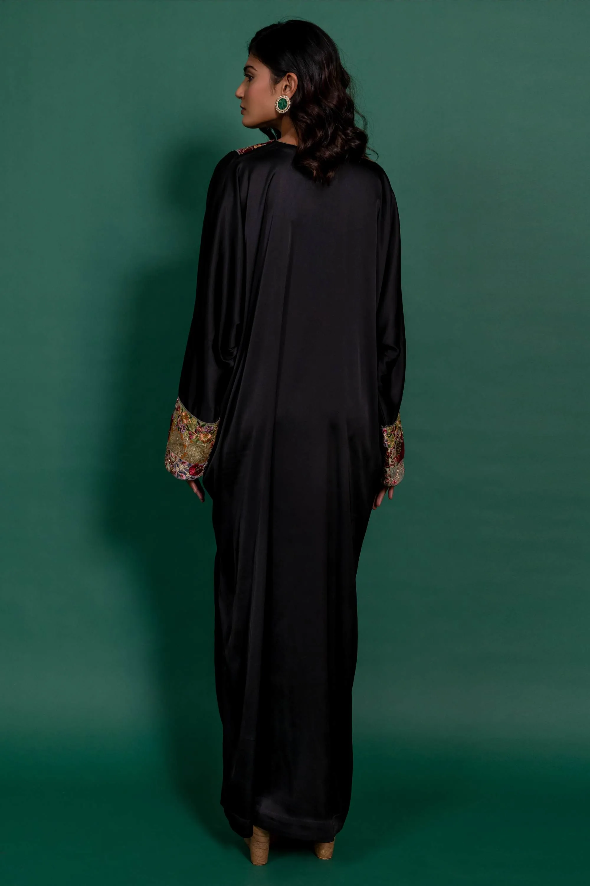 Black patchwork kaftan