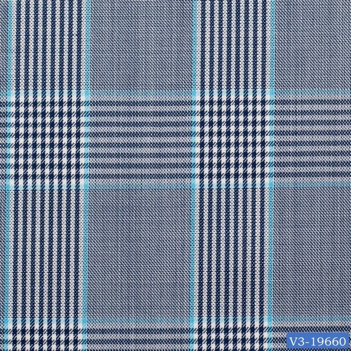 Blue with Aqua Plaid Check Short Suit