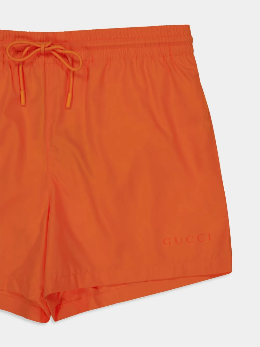 Bright Orange Technical Poplin Swim Shorts