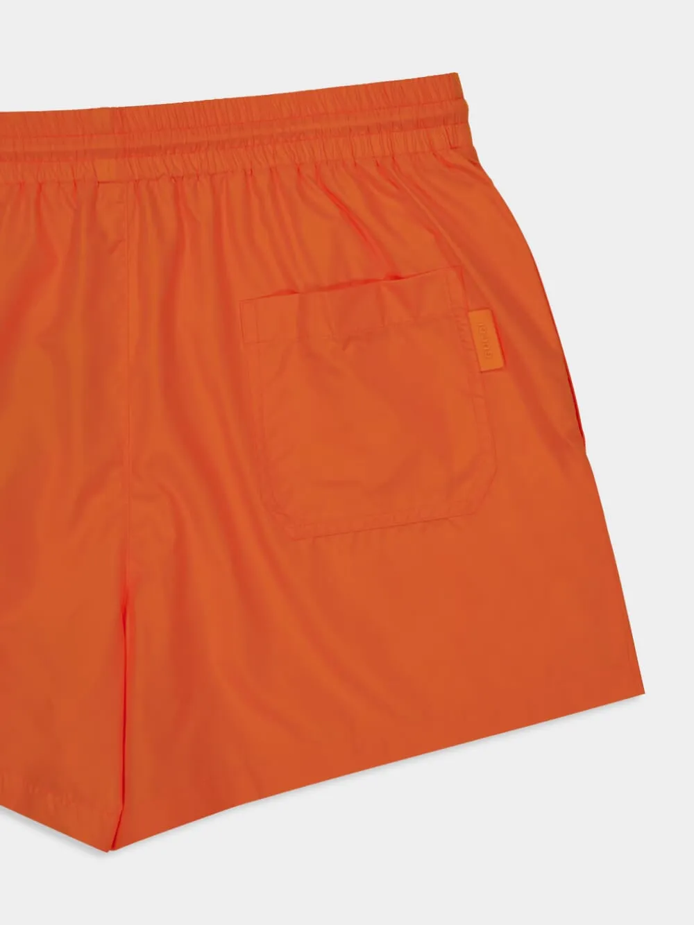 Bright Orange Technical Poplin Swim Shorts