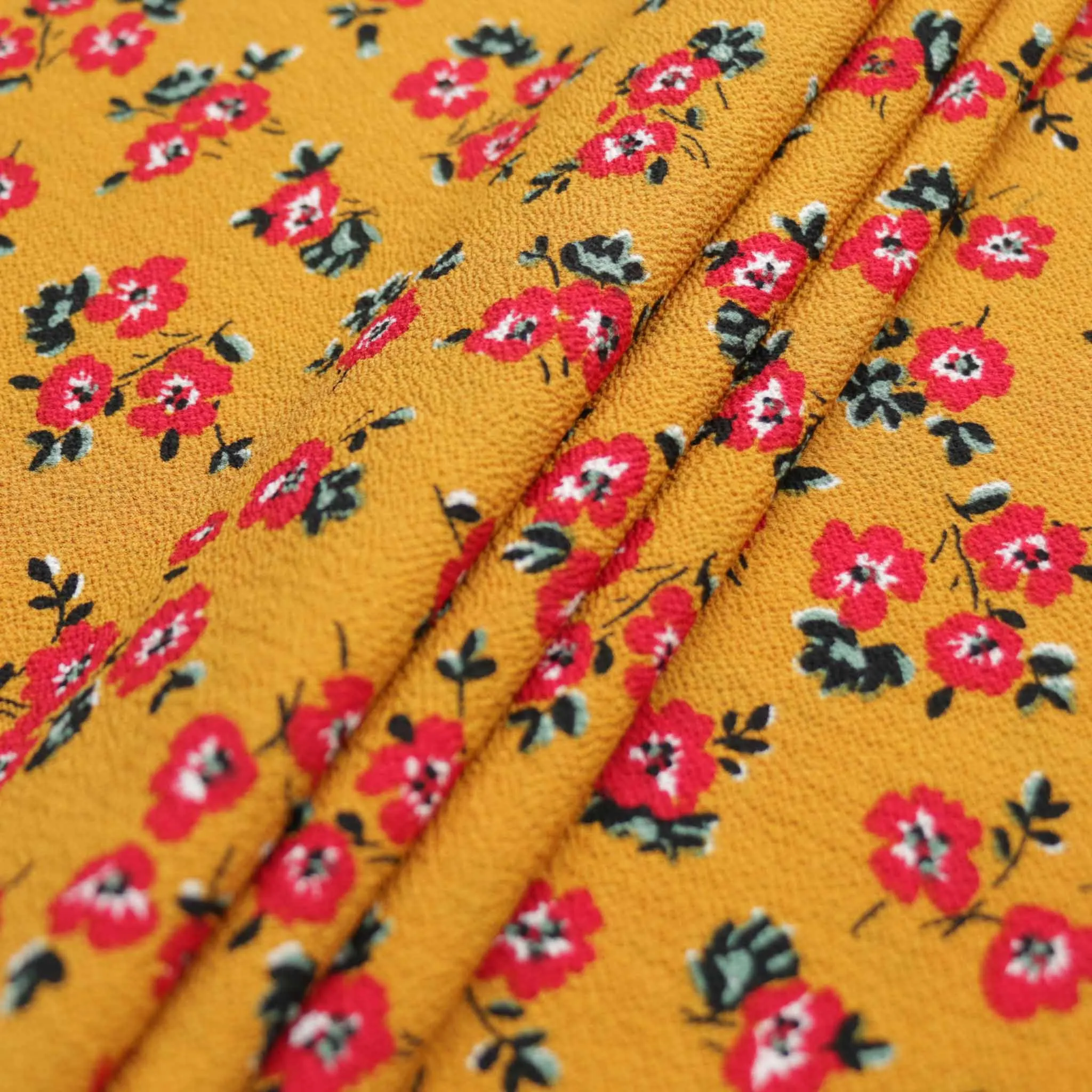 Bubble Crepe Fabric - Mustard