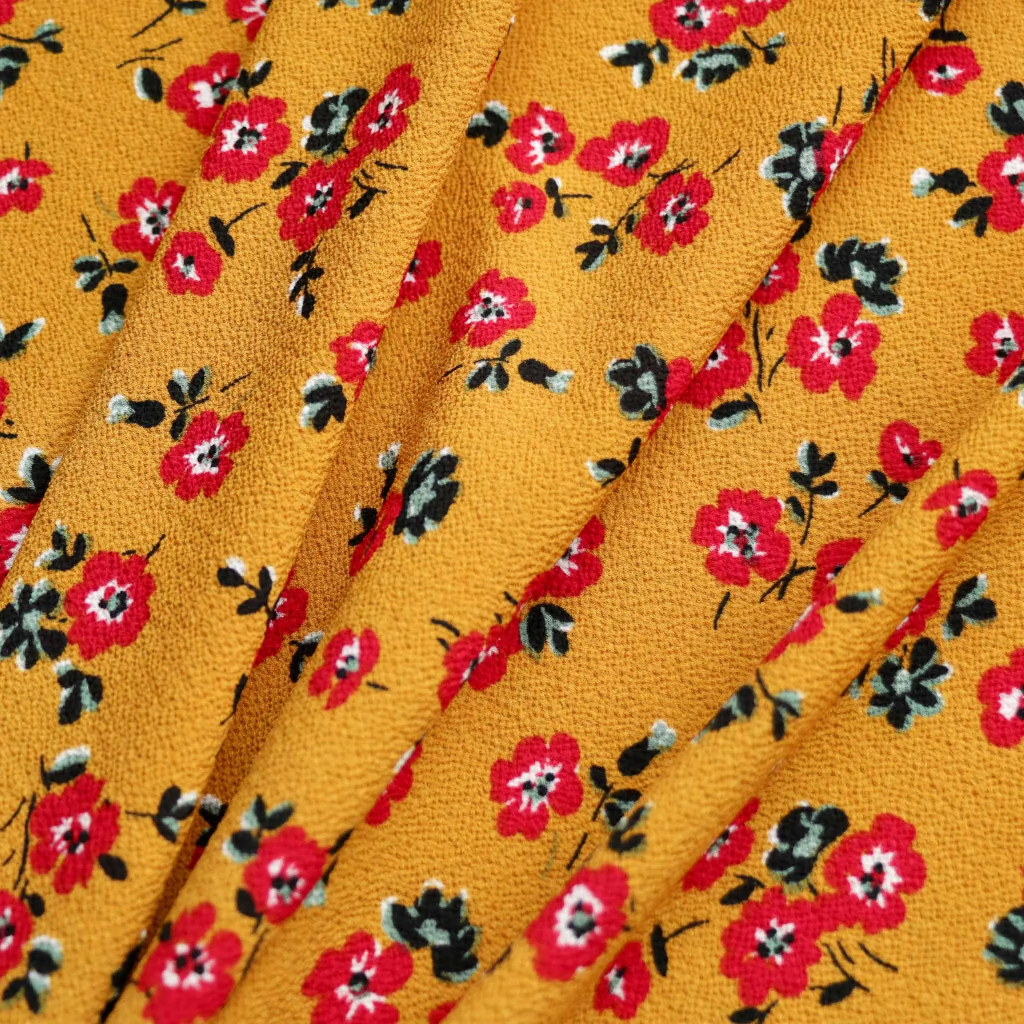 Bubble Crepe Fabric - Mustard