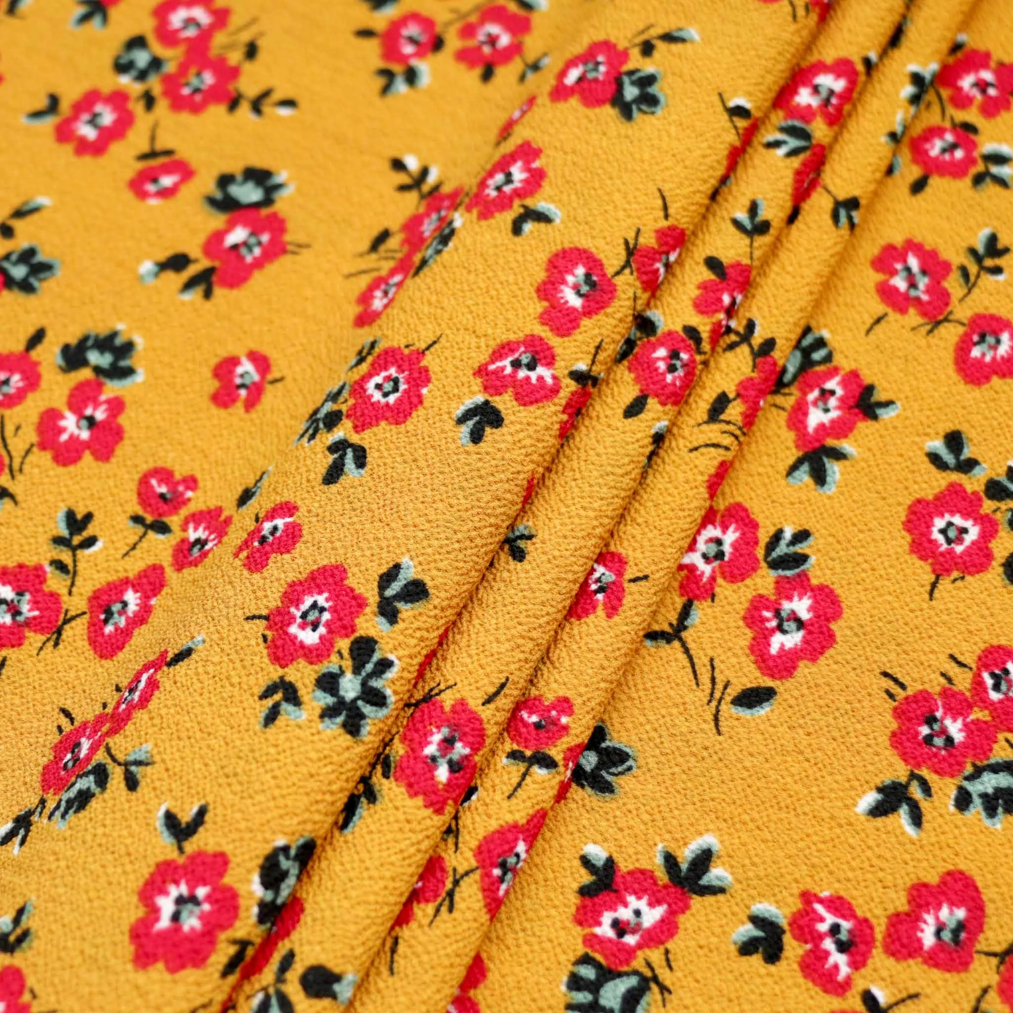 Bubble Crepe Fabric - Mustard