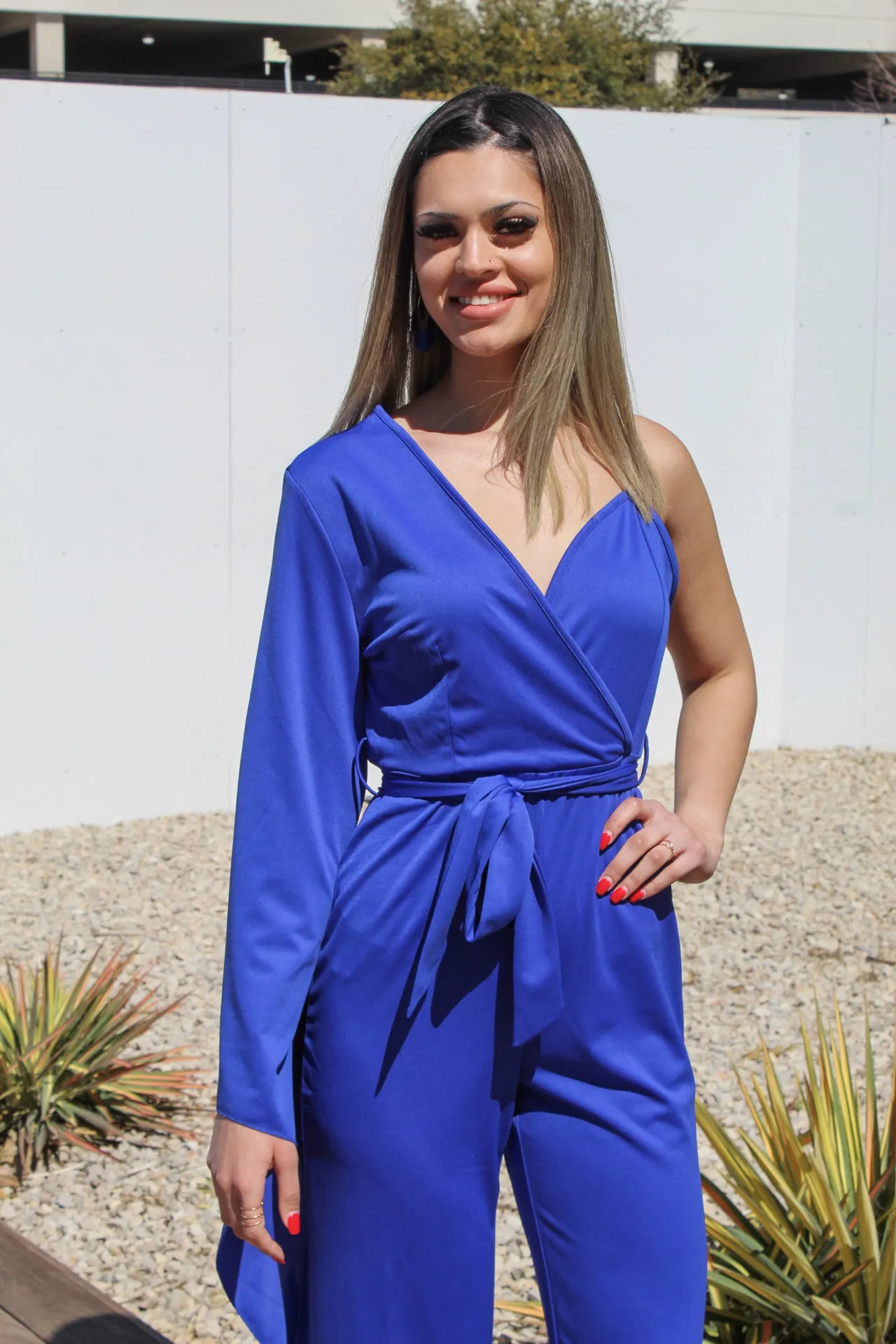 Cape One Sleeve Jumpsuit