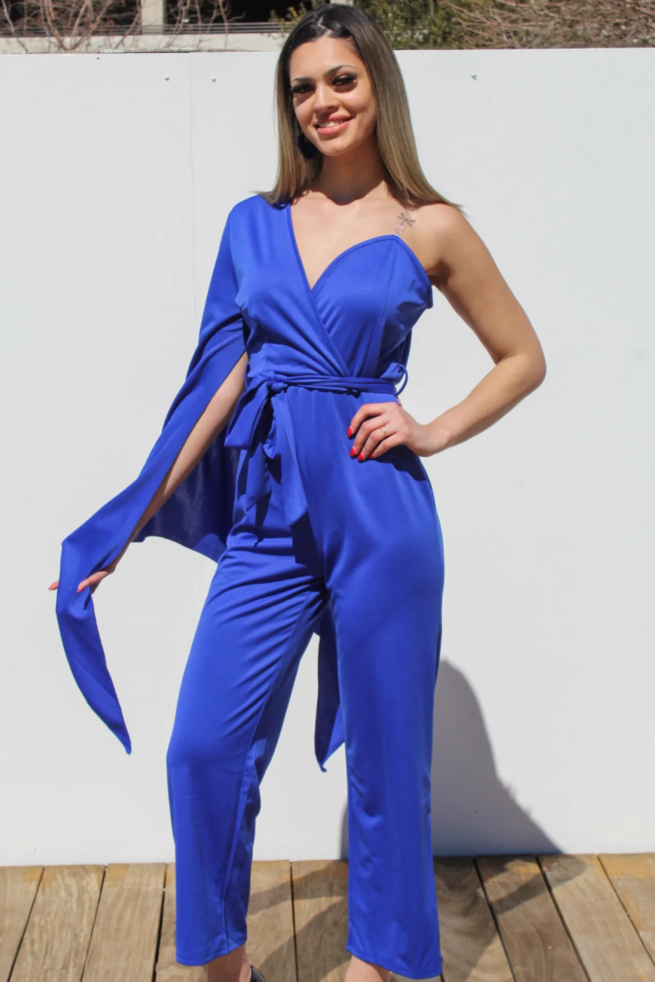 Cape One Sleeve Jumpsuit