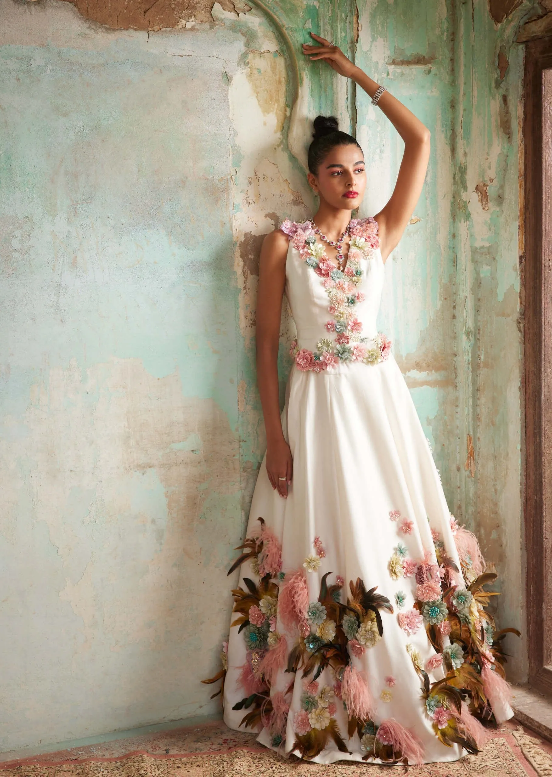 Classic ivory lehenga gilet set