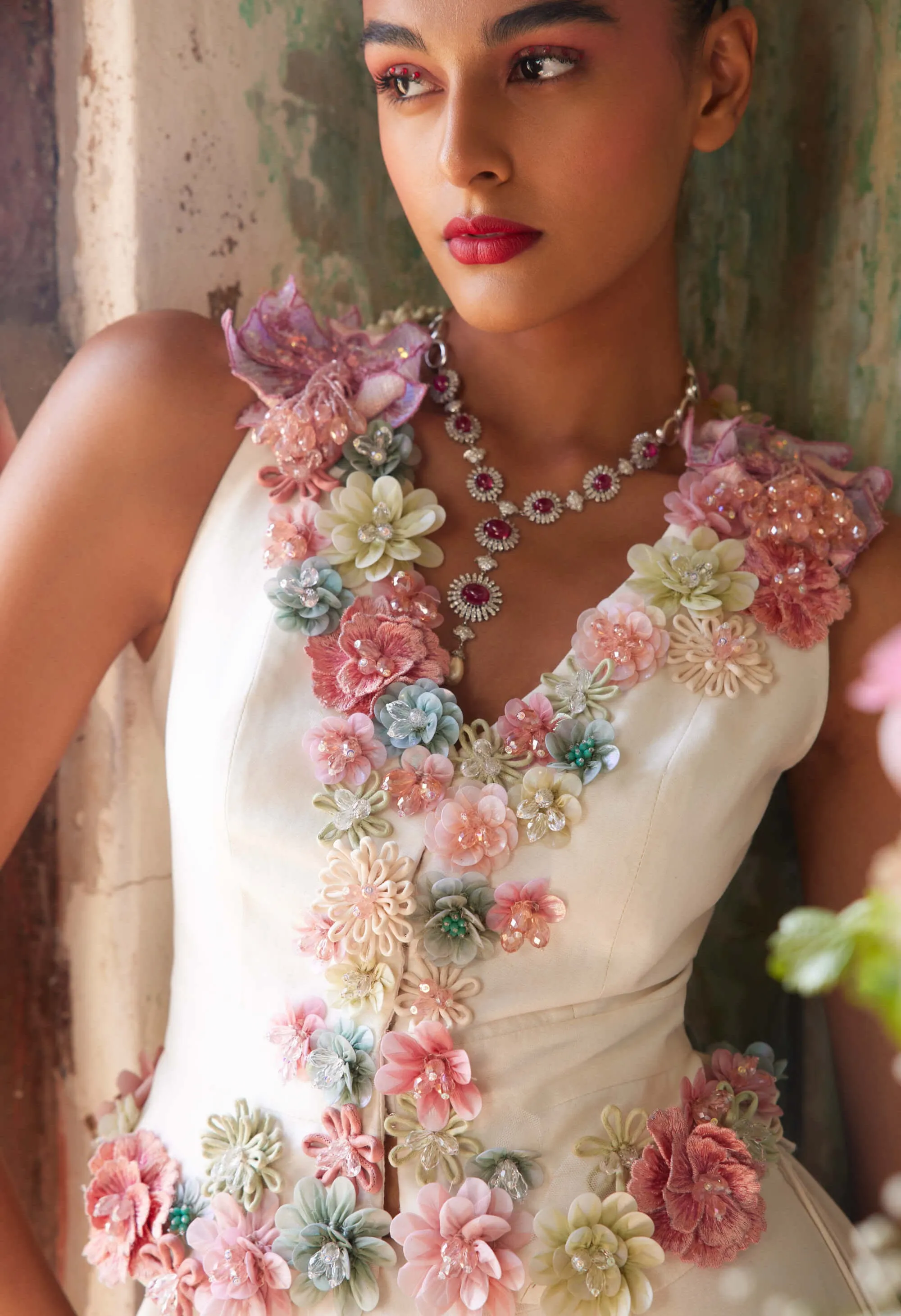 Classic ivory lehenga gilet set