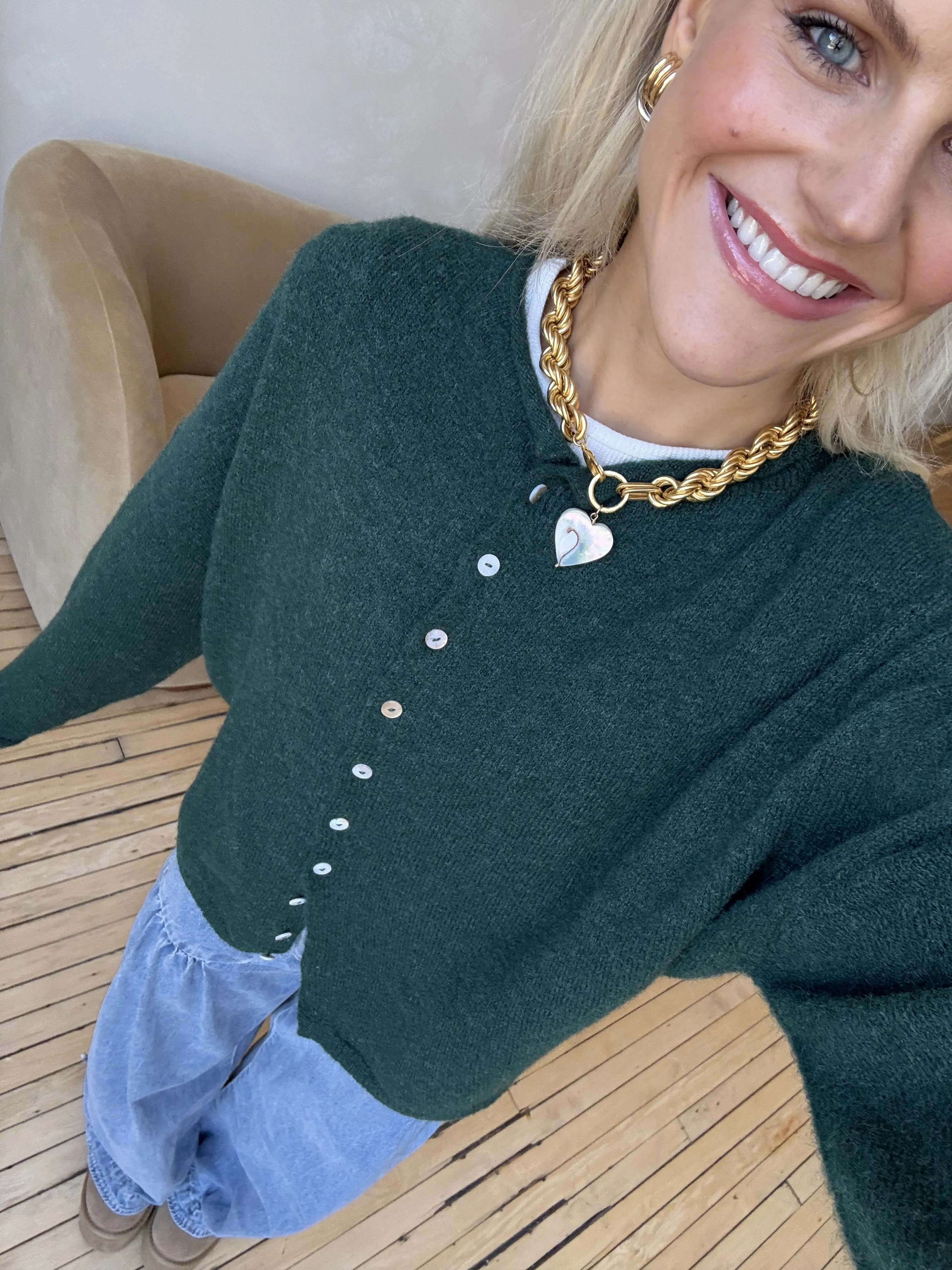 Coco Cutie Cardigan // Evergreen