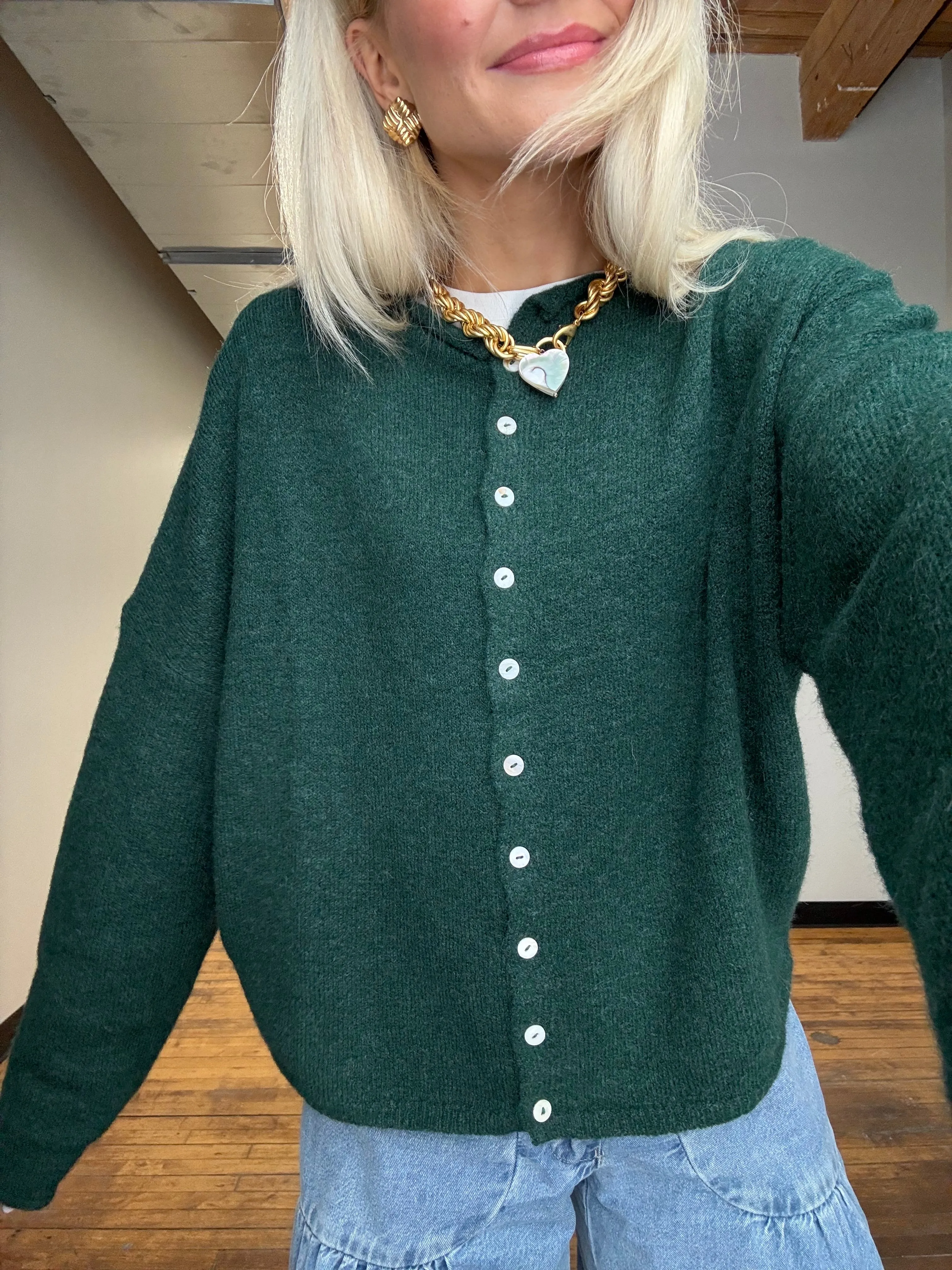 Coco Cutie Cardigan // Evergreen