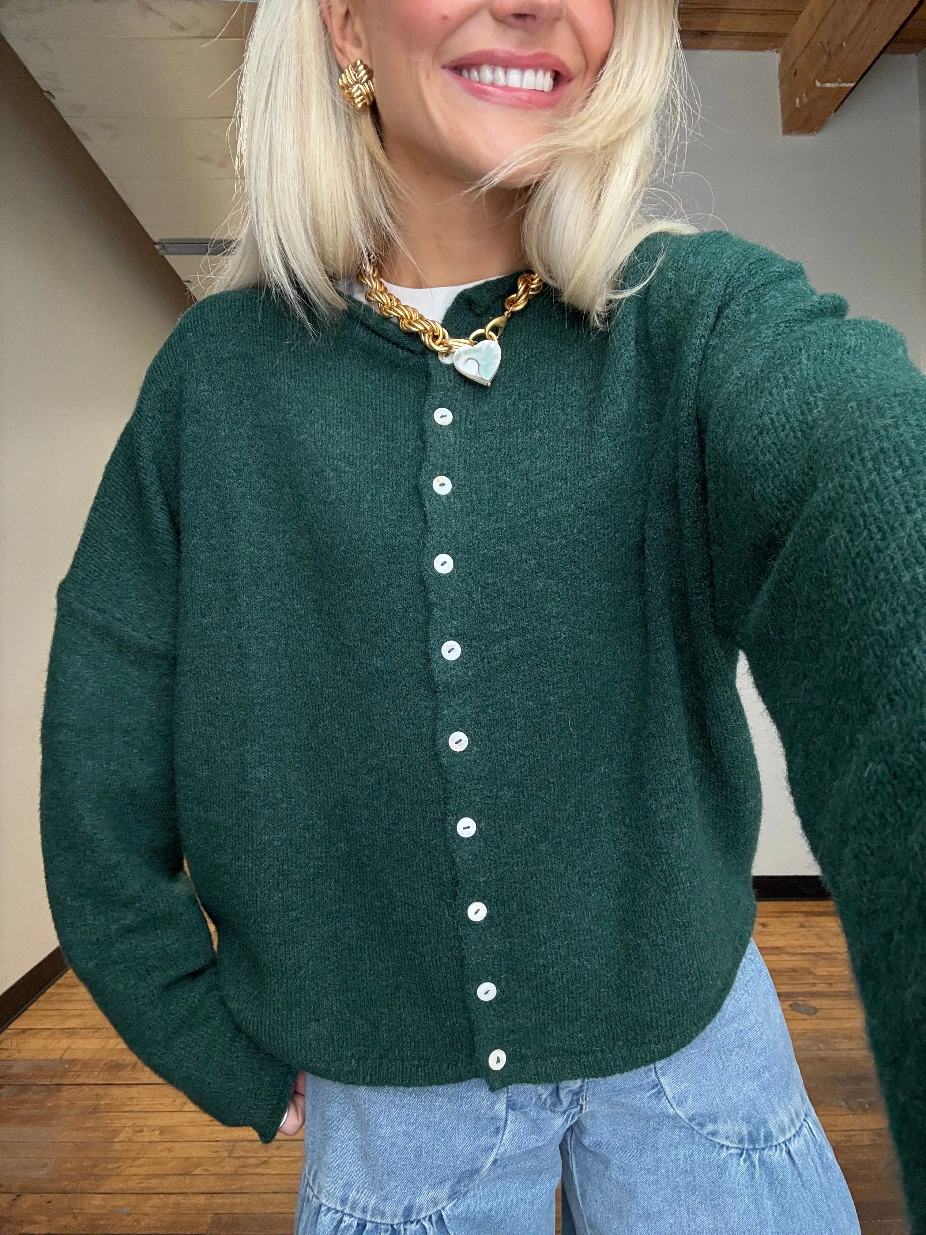 Coco Cutie Cardigan // Evergreen
